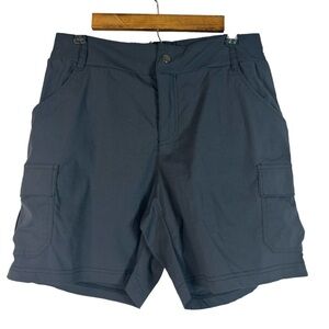 Te Verde Black Nylon Cargo Shorts Stretch Size Medium Inseam 7